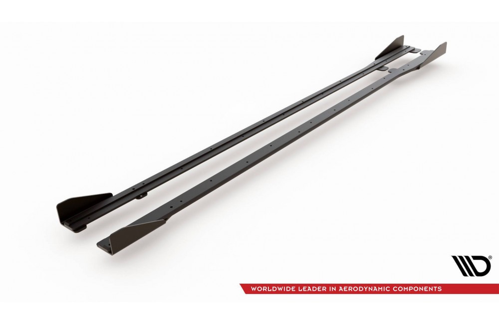 Street Pro Side Skirts Diffusers + Flaps Volkswagen Golf R / R-Line Mk7 Facelift - Black + Gloss Flaps Street Pro Side Skirts Diffusers + Flaps Volkswagen Golf R / R-Line Mk7 Facelift - Black + Gloss Flaps