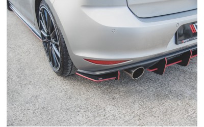 Street Pro Rear Side Splitters V.1 VW Golf 7 GTI  - Black