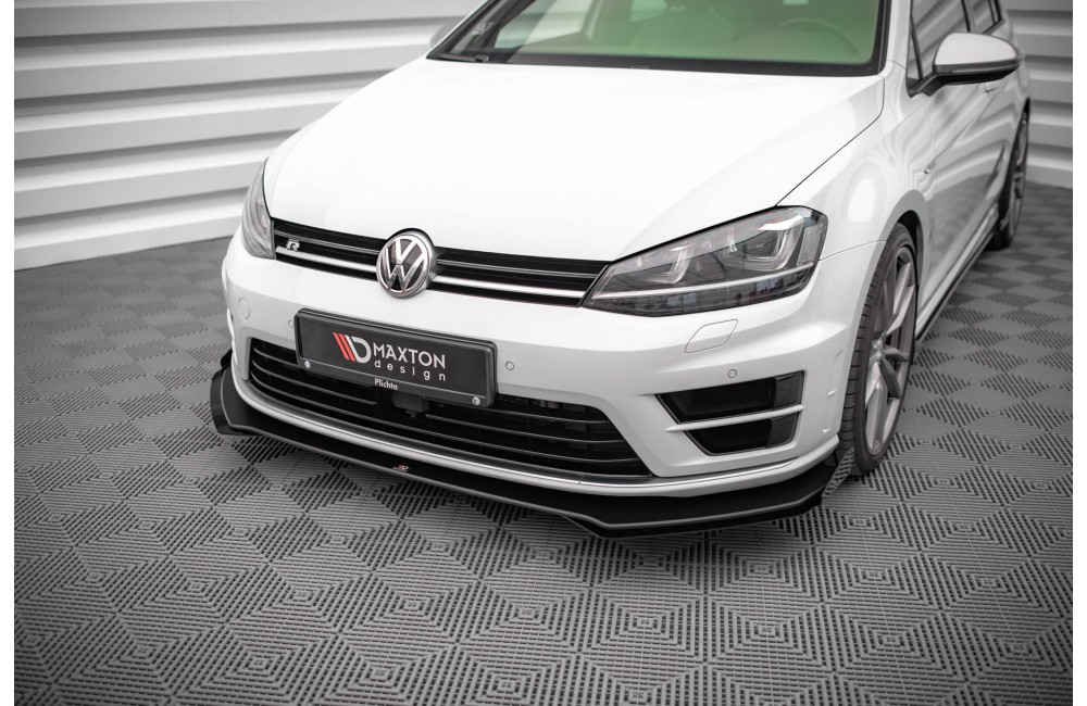 Street Pro Front Splitter V.1 + Flaps Volkswagen Golf R Mk7 - Black + Gloss Flaps