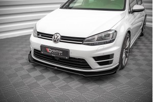Street Pro Front Splitter V.1 + Flaps Volkswagen Golf R Mk7 - Black + Gloss Flaps