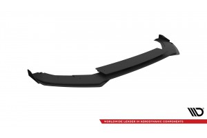 Street Pro Front Splitter V.1 + Flaps Volkswagen Golf R Mk7 - Black + Gloss Flaps
