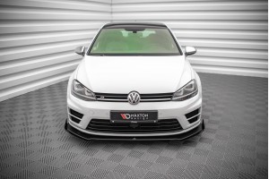 Street Pro Front Splitter V.1 + Flaps Volkswagen Golf R Mk7 - Black + Gloss Flaps