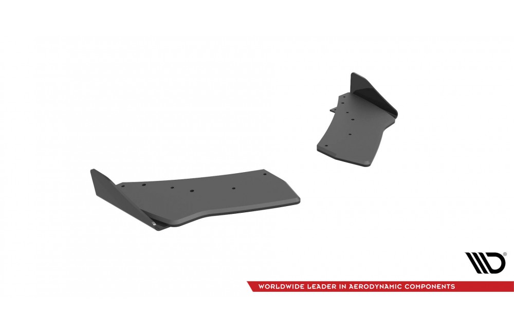 Street Pro Rear Side Splitters + Flaps Volkswagen Golf R Mk7 - Black + Gloss Flaps