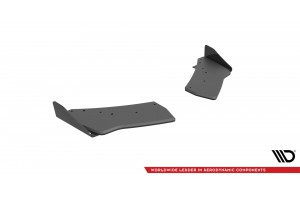 Street Pro Rear Side Splitters + Flaps Volkswagen Golf R Mk7 - Black + Gloss Flaps