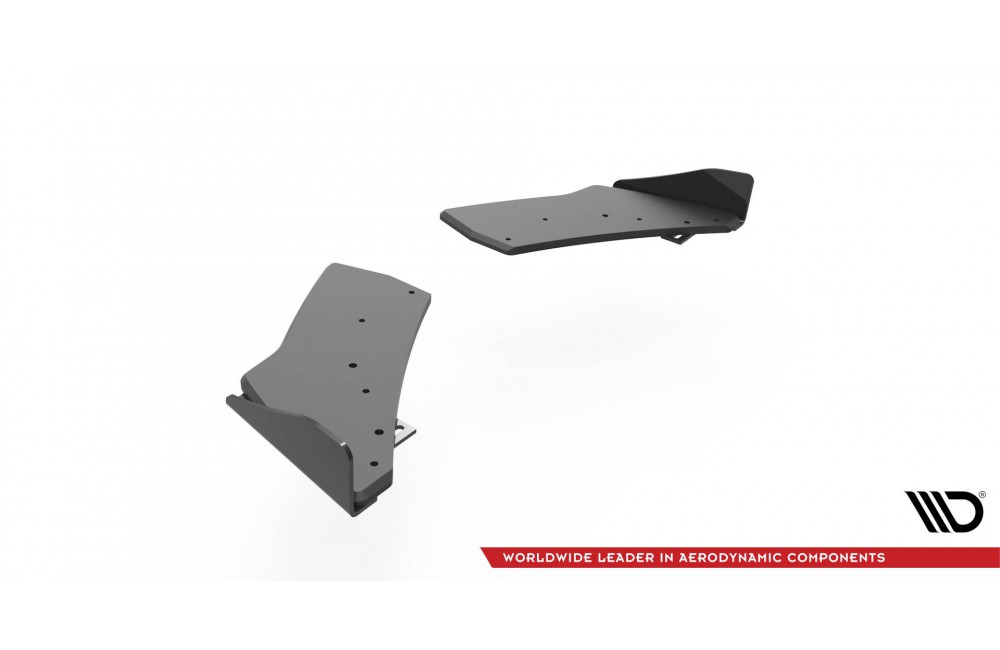 Street Pro Rear Side Splitters + Flaps Volkswagen Golf R Mk7 - Black + Gloss Flaps