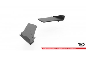 Street Pro Rear Side Splitters + Flaps Volkswagen Golf R Mk7 - Black + Gloss Flaps