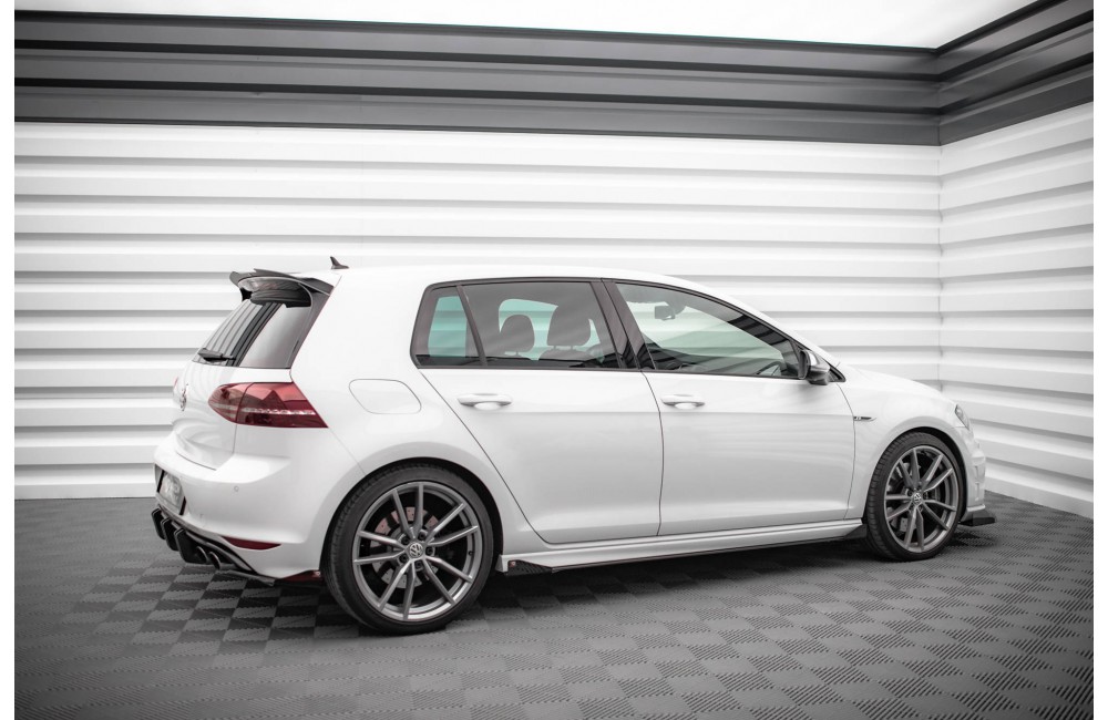 Street Pro Side Skirts Diffusers + Flaps Volkswagen Golf R Mk7 - Black + Gloss Flaps Street Pro Side Skirts Diffusers + Flaps Volkswagen Golf R Mk7 - Black + Gloss Flaps