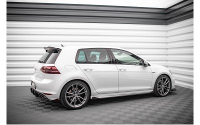 Street Pro Side Skirts Diffusers + Flaps Volkswagen Golf R Mk7 - Black + Gloss Flaps    