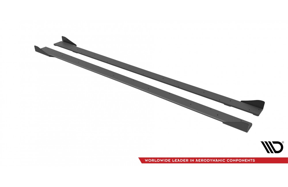 Street Pro Side Skirts Diffusers + Flaps Volkswagen Golf R Mk7 - Black + Gloss Flaps Street Pro Side Skirts Diffusers + Flaps Volkswagen Golf R Mk7 - Black + Gloss Flaps