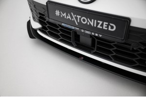 Street Pro Front Splitter + Flaps Volkswagen Golf GTI / GTE / R-Line Mk8 Facelift - Black + Gloss Flaps