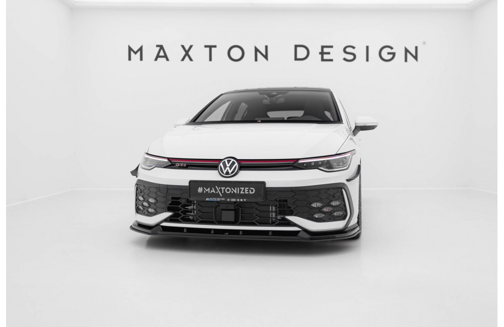 Street Pro Front Splitter V.2 Volkswagen Golf GTI / GTE / R-Line Mk8 Facelift - Black