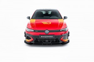 Street Pro Front Splitter + Flaps Volkswagen Golf GTI Clubsport Mk8 Facelift - Black + Gloss Flaps