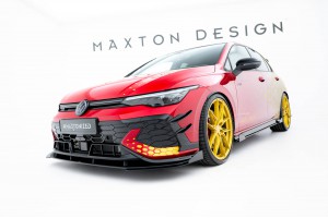 Street Pro Front Splitter + Flaps Volkswagen Golf GTI Clubsport Mk8 Facelift - Black + Gloss Flaps