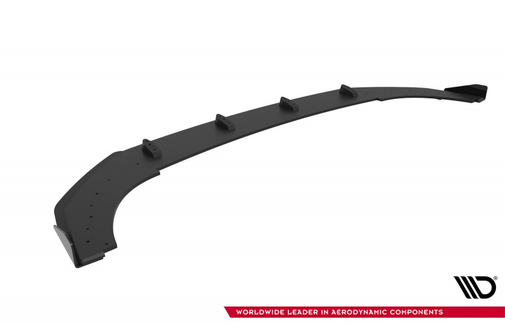 Street Pro Front Splitter + Flaps Volkswagen Golf GTI Clubsport Mk8 Facelift - Black + Gloss Flaps
