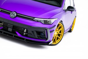 Street Pro Front Splitter + Flaps Volkswagen Golf R Mk8 Facelift - Black + Gloss Flaps