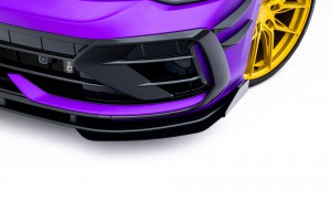 Street Pro Front Splitter + Flaps Volkswagen Golf R Mk8 Facelift - Black + Gloss Flaps