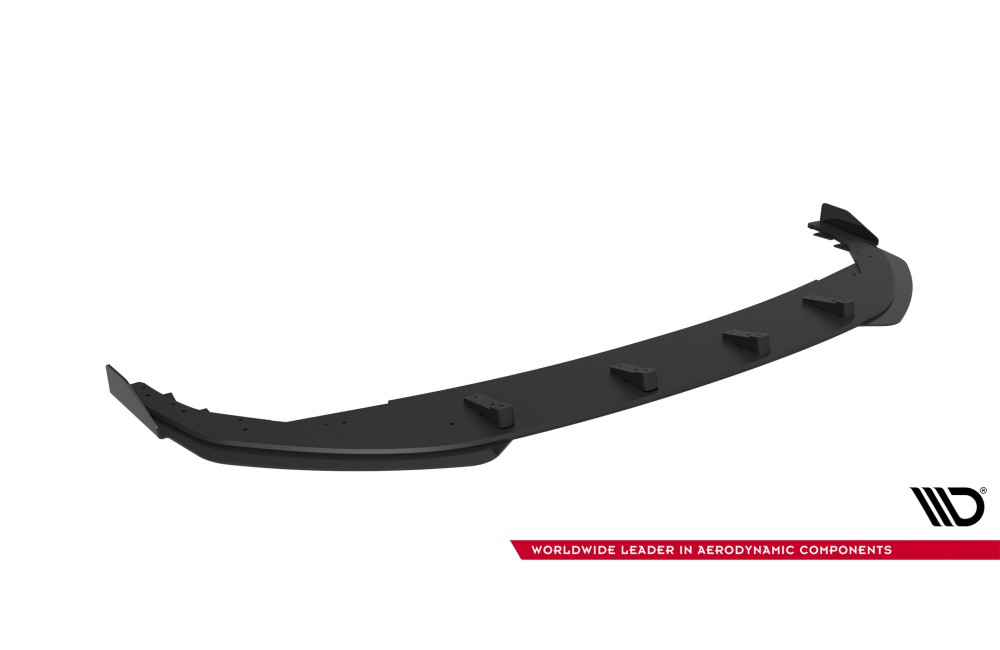 Street Pro Front Splitter + Flaps Volkswagen Golf R Mk8 Facelift - Black + Gloss Flaps