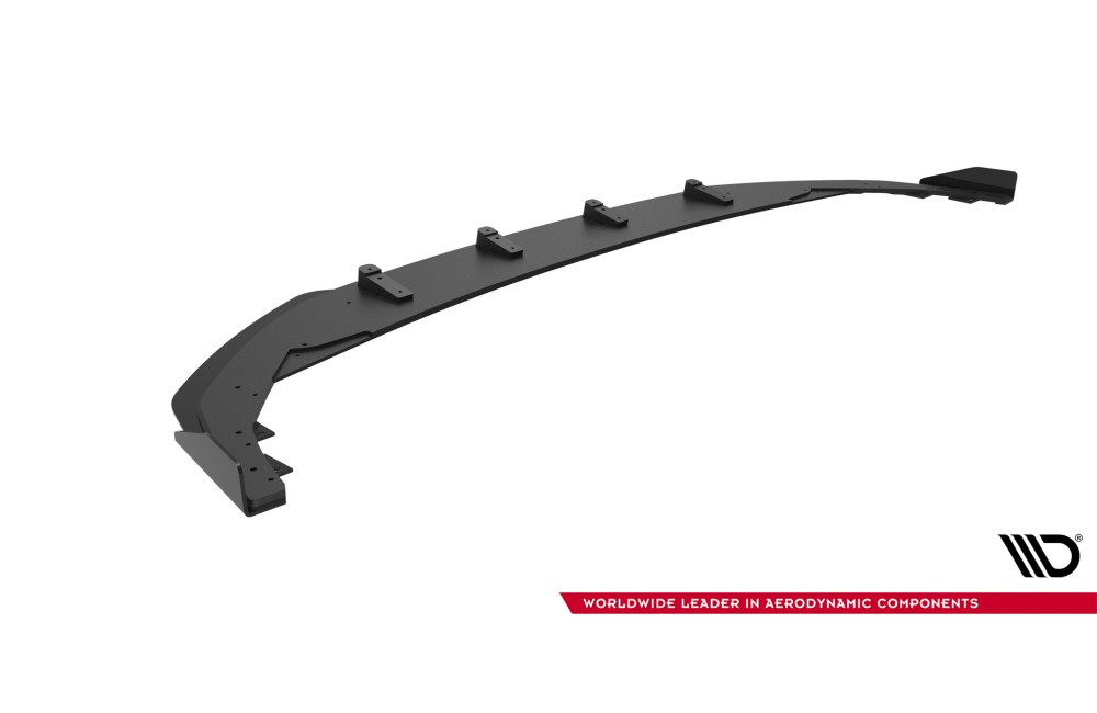 Street Pro Front Splitter + Flaps Volkswagen Golf R Mk8 Facelift - Black + Gloss Flaps