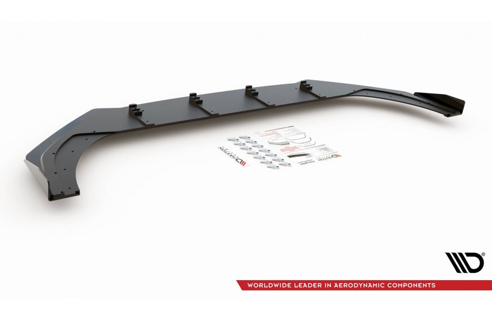 Street Pro Front Splitter + Flaps Volkswagen Golf GTI / GTE / GTD / R-Line Mk8 - Black + Gloss Flaps