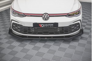 Street Pro Front Splitter + Flaps Volkswagen Golf GTI / GTE / GTD / R-Line Mk8 - Black + Gloss Flaps