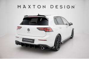 Street Pro Rear Side Splitters + Flaps Volkswagen Golf GTI / GTE / R-Line Mk8 - Black + Gloss Flaps