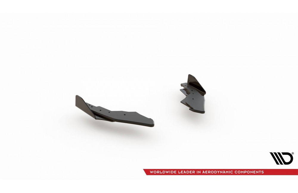 Street Pro Rear Side Splitters + Flaps Volkswagen Golf GTI / GTE / R-Line Mk8 - Black + Gloss Flaps