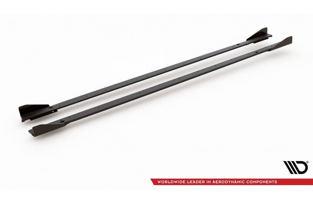 Street Pro Side Skirts Diffusers + Flaps Volkswagen Golf GTI / GTE / GTI Clubsport / R-Line Mk8 - Black + Gloss Flaps Street Pro Side Skirts Diffusers + Flaps Volkswagen Golf GTI / GTE / GTI Clubsport / R-Line Mk8 - Black + Gloss Flaps