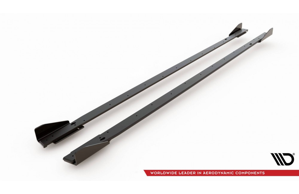 Street Pro Side Skirts Diffusers + Flaps Volkswagen Golf GTI / GTE / GTI Clubsport / R-Line Mk8 - Black + Gloss Flaps Street Pro Side Skirts Diffusers + Flaps Volkswagen Golf GTI / GTE / GTI Clubsport / R-Line Mk8 - Black + Gloss Flaps
