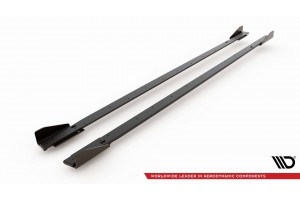 Street Pro Side Skirts Diffusers + Flaps Volkswagen Golf GTI / GTE / GTI Clubsport / R-Line Mk8 - Black + Gloss Flaps Street Pro Side Skirts Diffusers + Flaps Volkswagen Golf GTI / GTE / GTI Clubsport / R-Line Mk8 - Black + Gloss Flaps