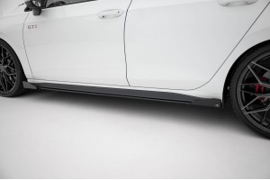 Street Pro Side Skirts Diffusers + Flaps Volkswagen Golf GTI Clubsport Mk8 Facelift - Black + Gloss Flaps Street Pro Side Skirts Diffusers + Flaps Volkswagen Golf GTI Clubsport Mk8 Facelift - Black + Gloss Flaps