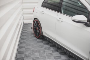 Street Pro Side Skirts Diffusers + Flaps Volkswagen Golf GTI Clubsport Mk8 Facelift - Black + Gloss Flaps Street Pro Side Skirts Diffusers + Flaps Volkswagen Golf GTI Clubsport Mk8 Facelift - Black + Gloss Flaps
