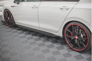 Street Pro Side Skirts Diffusers + Flaps Volkswagen Golf GTI / GTE / GTI Clubsport / R-Line Mk8 - Black + Gloss Flaps Street Pro Side Skirts Diffusers + Flaps Volkswagen Golf GTI / GTE / GTI Clubsport / R-Line Mk8 - Black + Gloss Flaps