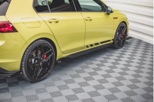 Street Pro Side Skirts Diffusers + Flaps Volkswagen Golf GTI / GTE / GTI Clubsport / R-Line Mk8 - Black + Gloss Flaps Street Pro Side Skirts Diffusers + Flaps Volkswagen Golf GTI / GTE / GTI Clubsport / R-Line Mk8 - Black + Gloss Flaps