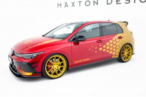 Street Pro Side Skirts Diffusers Volkswagen Golf GTI Clubsport Mk8 Facelift - Black-Red Street Pro Side Skirts Diffusers Volkswagen Golf GTI Clubsport Mk8 Facelift - Black-Red