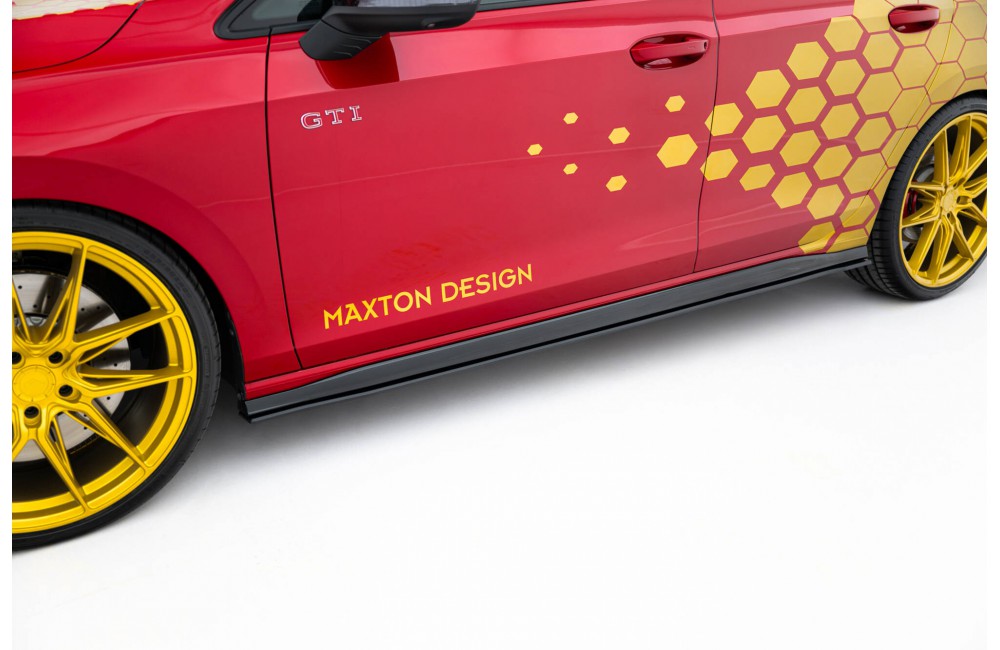 Street Pro Side Skirts Diffusers Volkswagen Golf GTI Clubsport Mk8 Facelift - Black-Red Street Pro Side Skirts Diffusers Volkswagen Golf GTI Clubsport Mk8 Facelift - Black-Red