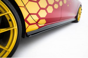 Street Pro Side Skirts Diffusers Volkswagen Golf GTI Clubsport Mk8 Facelift - Black-Red Street Pro Side Skirts Diffusers Volkswagen Golf GTI Clubsport Mk8 Facelift - Black-Red