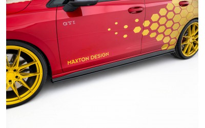 Street Pro Side Skirts Diffusers Volkswagen Golf GTI Clubsport Mk8 Facelift - Black-Red