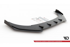 Street Pro Front Splitter + Flaps Volkswagen Golf GTI Clubsport Mk8 - Black + Gloss Flaps