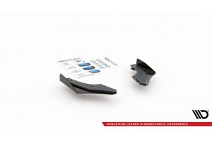 Street Pro Rear Side Splitters + Flaps Volkswagen Golf GTI Clubsport Mk8 - Black + Gloss Flaps