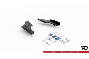 Street Pro Rear Side Splitters + Flaps Volkswagen Golf GTI Clubsport Mk8 - Black + Gloss Flaps