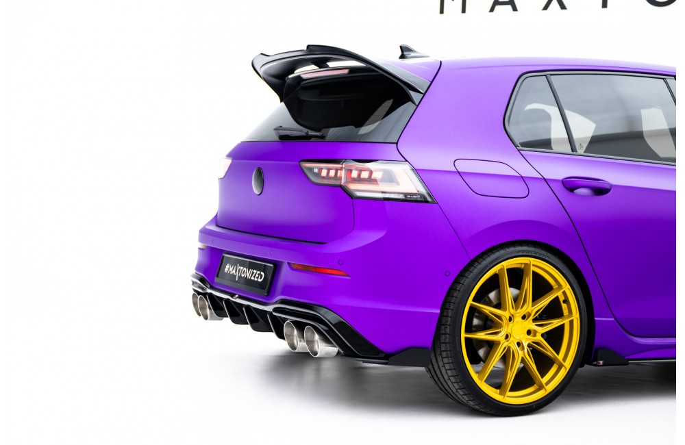 Street Pro Rear Side Splitters V.2 + Flaps V.2 Volkswagen Golf R Mk8 / Mk8 Facelift - Black + Gloss Flaps Street Pro Rear Side Splitters V.2 + Flaps V.2 Volkswagen Golf R Mk8 / Mk8 Facelift - Black + Gloss Flaps