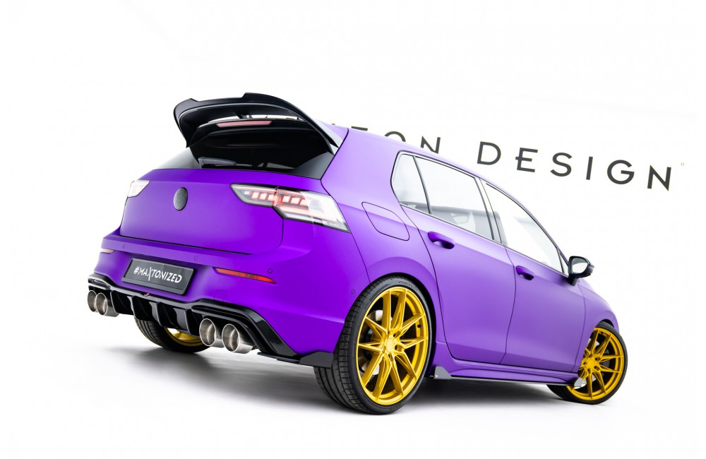 Street Pro Rear Side Splitters V.2 + Flaps V.2 Volkswagen Golf R Mk8 / Mk8 Facelift - Black + Gloss Flaps Street Pro Rear Side Splitters V.2 + Flaps V.2 Volkswagen Golf R Mk8 / Mk8 Facelift - Black + Gloss Flaps