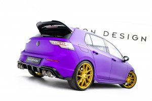 Street Pro Rear Side Splitters V.2 + Flaps V.2 Volkswagen Golf R Mk8 / Mk8 Facelift - Black + Gloss Flaps Street Pro Rear Side Splitters V.2 + Flaps V.2 Volkswagen Golf R Mk8 / Mk8 Facelift - Black + Gloss Flaps