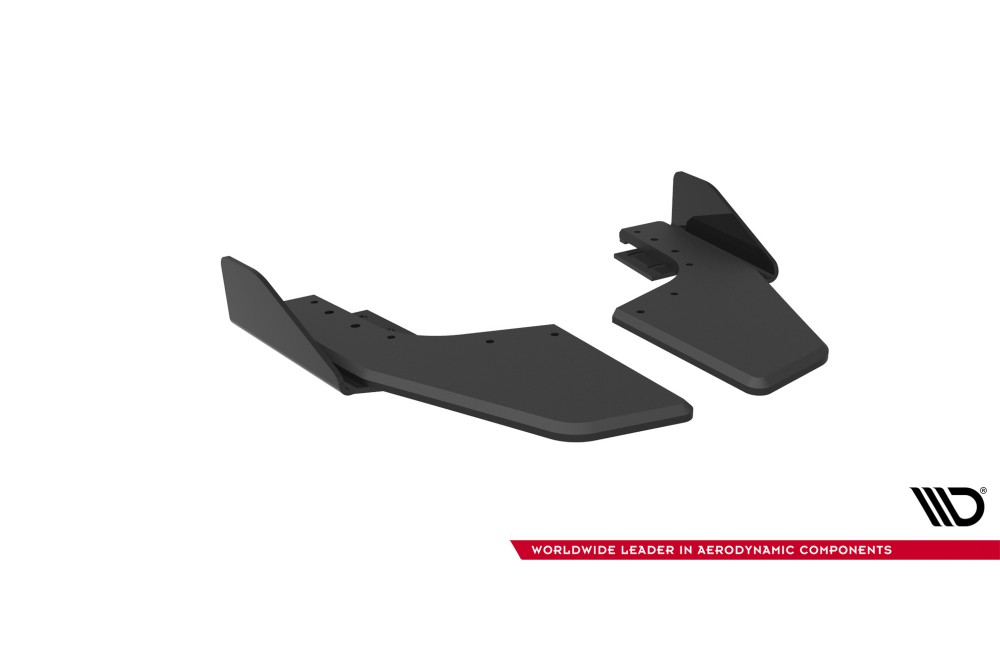 Street Pro Rear Side Splitters V.2 + Flaps V.2 Volkswagen Golf R Mk8 / Mk8 Facelift - Black + Gloss Flaps Street Pro Rear Side Splitters V.2 + Flaps V.2 Volkswagen Golf R Mk8 / Mk8 Facelift - Black + Gloss Flaps
