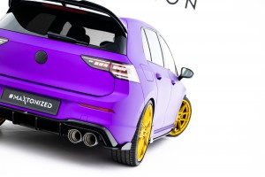 Street Pro Rear Side Splitters V.2 + Flaps V.2 Volkswagen Golf R Mk8 / Mk8 Facelift - Black + Gloss Flaps Street Pro Rear Side Splitters V.2 + Flaps V.2 Volkswagen Golf R Mk8 / Mk8 Facelift - Black + Gloss Flaps