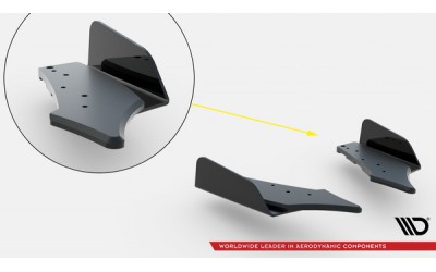 Street Pro Rear Side Splitters V.2 + Flaps V.2 Volkswagen Golf R Mk8 / Mk8 Facelift - Black + Gloss Flaps    