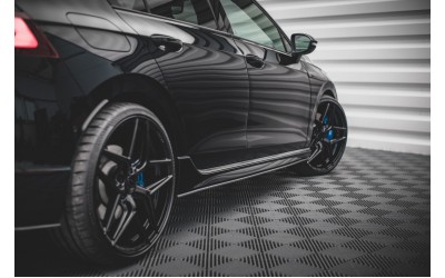 Street Pro Side Skirts Diffusers Volkswagen Golf R Mk8 Facelift - Black