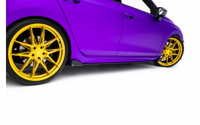 Street Pro Side Skirts Diffusers + Flaps Volkswagen Golf R Mk8 / Mk8 Facelift - Black + Gloss Flaps    