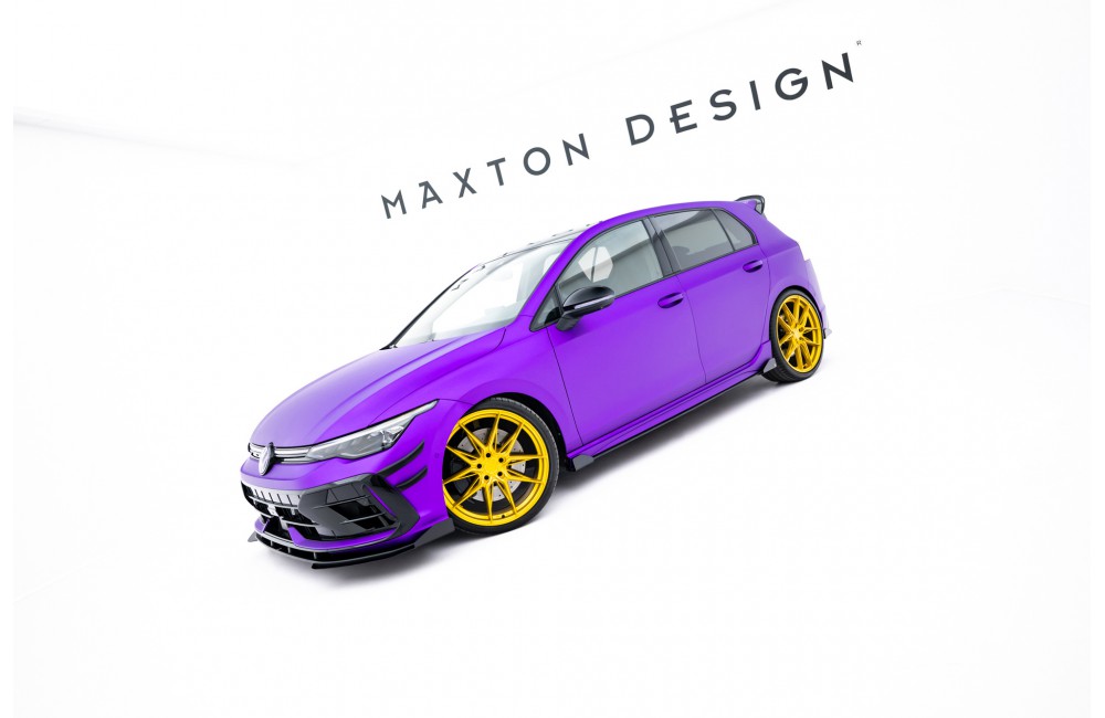 Street Pro Side Skirts Diffusers + Flaps Volkswagen Golf R Mk8 / Mk8 Facelift - Black + Gloss Flaps Street Pro Side Skirts Diffusers + Flaps Volkswagen Golf R Mk8 / Mk8 Facelift - Black + Gloss Flaps