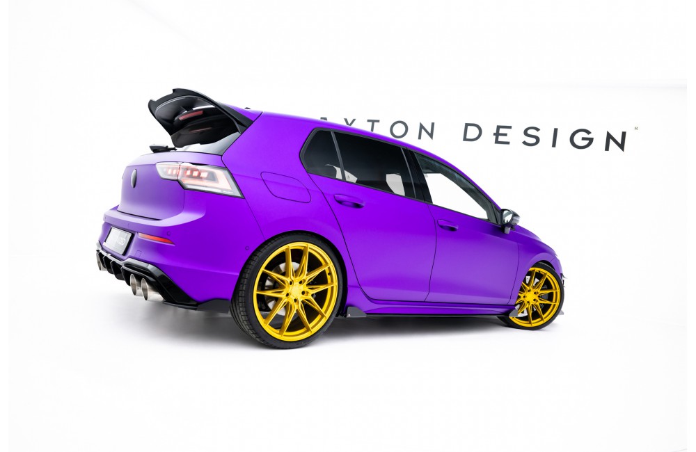 Street Pro Side Skirts Diffusers + Flaps Volkswagen Golf R Mk8 / Mk8 Facelift - Black + Gloss Flaps Street Pro Side Skirts Diffusers + Flaps Volkswagen Golf R Mk8 / Mk8 Facelift - Black + Gloss Flaps